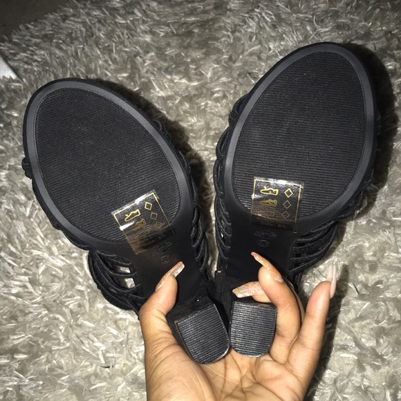 F21 Brand New Strappy Black Heels - Picture 2 of 9